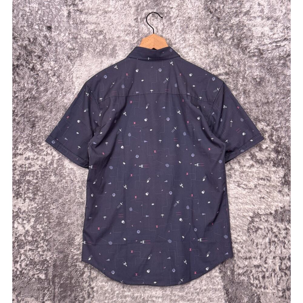 RSVLTS Men's Short-Sleeve Navy Button-Down with Micro Icon Print - Picture 3 of 8